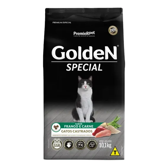 Ração Golden Special Gatos Castrados Carne e frango 10,1kg Foto 1