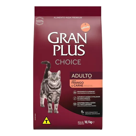 Ração Gran Plus Choice Gatos Adulto Frango E Carne 10,1kg Foto 1