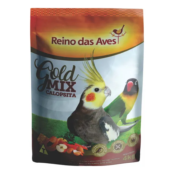 Ração Para Calopsita Alimento Gold Mix 4kg Reino Das Aves Foto 1
