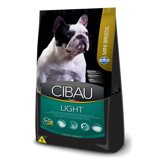 Ração P/caes Adulto Cibau Light Porte Mini 3kg Foto 1