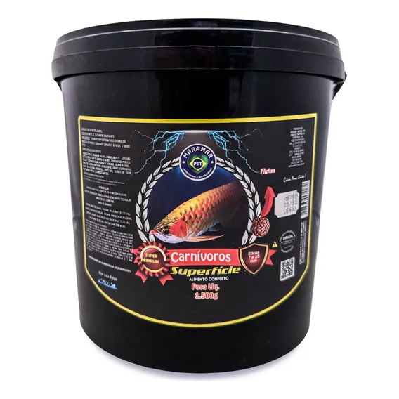 Ração peixes Carnívoros De Superfície 1,5kg Sticks Foto 1