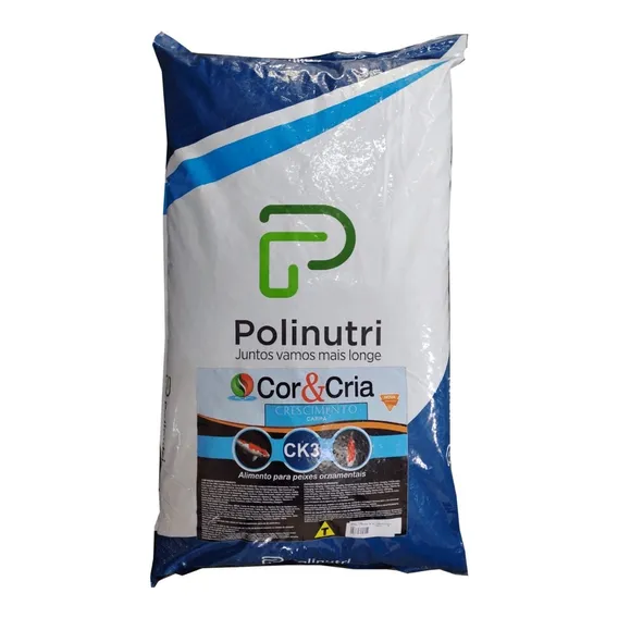 Ração Poli-nutri Ck3 Cor&cria Crescimento Carpa Kinguio 15kg Foto 1