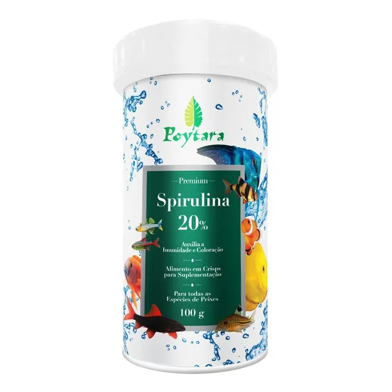 Ração Poytara Spirulina 20% - Pote 100g Foto 1