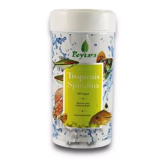 Ração Poytara Tropicais Spirulina 40g Foto 1