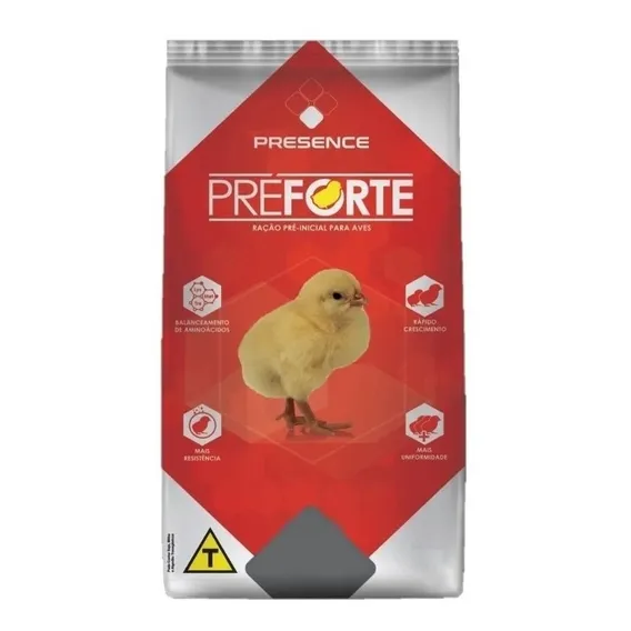 Ração Pré Inicial Para Aves Pintinhos Presence Preforte 20kg Foto 1