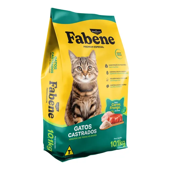 Ração Premiatta Fabene Gatos Castrados Frango E Carne 3kg Foto 1