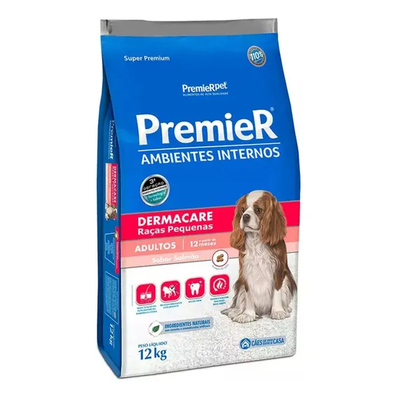 Ração Premier Ambientes Internos Dermacare Adultos Peq 12kg Foto 1