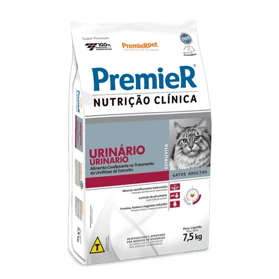 Ração Premier Nutrição ClÃnica Urinário Gatos Adultos 7,5kg Foto 1