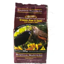 Ração Sabiá Granulada Banana 400g Pássaro Preto Raposo Un08 Foto  mini 1