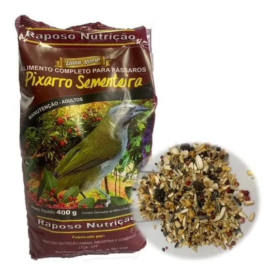Ração Trinca Ferro Sementeira 400g Pixarro Raposo Un31 Foto 1