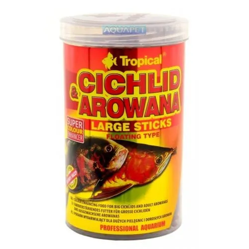 Ração Tropical Cichlid & Arowana Large Sticks 75g Oscar Foto 1