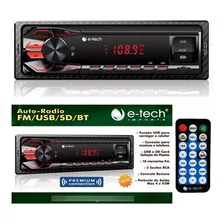Rádio Bluetooth Mp3 SD USB para Carro E-TECH Premium Connection Foto mini 1