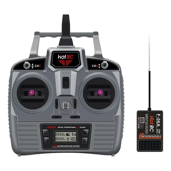 Rádio Controle Hotrc Ht-6 C/ Receptor 2.4g - 6 Canais Cor Cinza Foto 1
