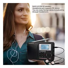 Rádio de viagem portátil de ondas curtas Tivdio V111 Amfm Estr Black Color Foto mini  3