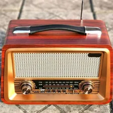 Rádio Estilo Retrô Vintage Am Fm Bluetooth Recarregável 2066 Voltagem 110v/220v Foto mini  2