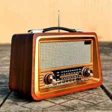 Rádio Estilo Retrô Vintage Am Fm Bluetooth Recarregável 2066 Voltagem 110v/220v Foto mini 4