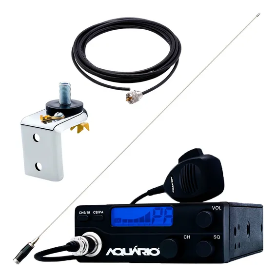 Radio Px 40 Canais Antena Inox 1,40m Cabo Suporte Universal Foto 1