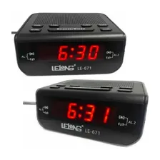 Rádio Relógio Despertador Digital De Mesa Rádio Am/fm 671 Foto  mini 1