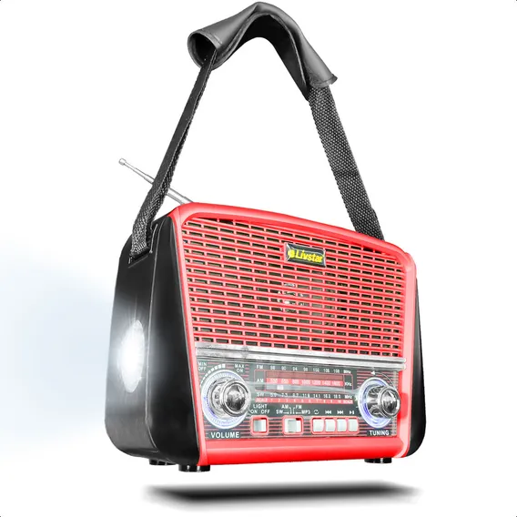 Rádio Retrô Bluetooth Analógico Portátil Usb Sd Aux Livstar Foto 1