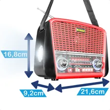 Rádio Retrô Bluetooth Analógico Portátil Usb Sd Aux Livstar Foto mini  2