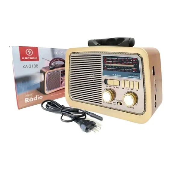 Rádio Retrô Vintage Portátil Premium Retro Radio Foto 1