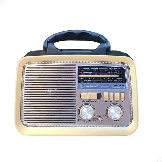 Rádio Retro Pilha Tomada Amfm Pendrive Sd Usb Bluetooth Cor Preto 110V/220V Foto 1