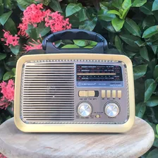 Rádio Retro Pilha Tomada Amfm Pendrive Sd Usb Bluetooth Cor Preto 110V/220V Foto mini 4