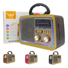 Radio Retro Player Antigo Motoradio Portátil Pilha + Brinde. Cor Madeira-clara 110V/220V Foto mini 4