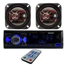 Rádio Roadstar Bluetooth + 2 Alto Falantes 4 Bravox 80w Foto  mini 1