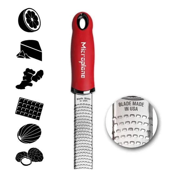 Ralador em Aço Inox Classic Zester Microplane Vermelho Foto 1