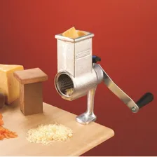 Ralador Prático Queijo Presunto Manual Manivela Inox Pizza Foto mini  3