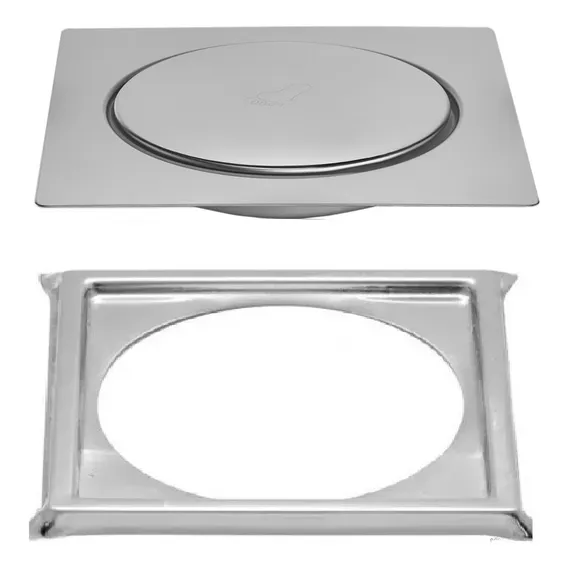 Ralo Click Inteligente Em Inox 15x15 Cm + Porta Grelha Foto 1