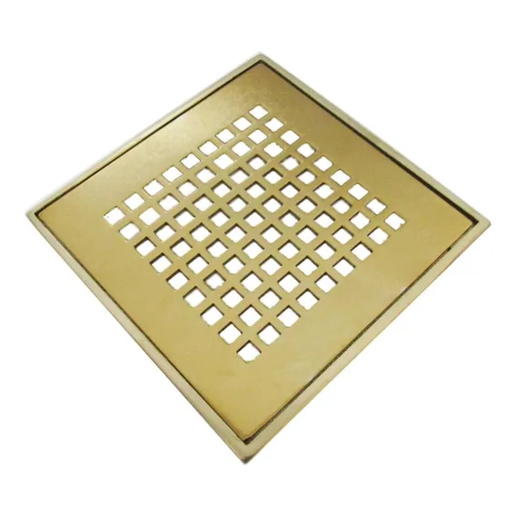 Ralo Dourado Quadriculado Com Caixilho 9,5x9,5 - By Fineza Foto 1