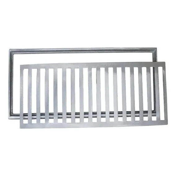 Ralo Grelha Linear Em AlumÃnio 20x30 Cm Com Suporte Fixação Foto 1
