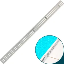 Ralo Grelha Linear Infinito 1 Metro E 20cm Aço Inox 304 Escovado Ralo Para Area Externa Borda Piscina Quintal Varanda Com Caixilho 1,2m X 7cm Vazado Dona D.cor Foto  mini 1