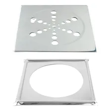 Ralo Grelha P/ Banheiro Quadrado Abre E Fecha Aço Inox 15x15 Foto mini 1