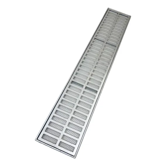 Ralo Grelha Pluvial 15x80 Com Suporte - Alumínio Foto 1