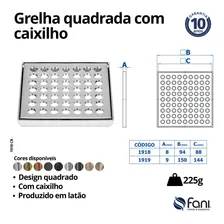 Ralo Grelha Quadrada Sem Fecho Com Caixilho Foto mini 3