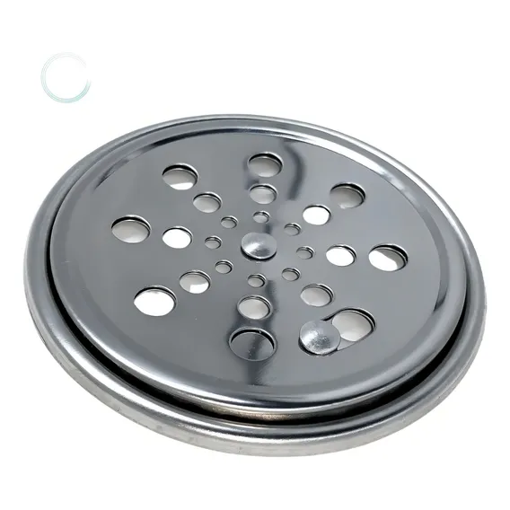 Ralo Grelha Redonda 10cm Rotativa Inox Com Suporte Caixilho Foto 1