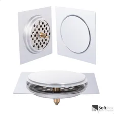 Ralo Inteligente Para Banheiro Sistema Clic 10x10 Aço Inox Foto mini 3