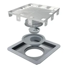 Ralo Linear 15x15 Square Tampa Oculta C/ Fecha Ralo 209 Elleve Foto  mini 1