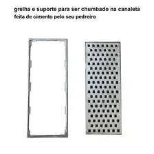 Ralo linear 20x100 grelha aluminio + suporte (2 peças 50cm) nIzA Foto mini  3