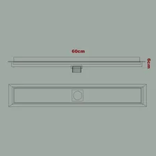 Ralo Linear 60x6cm Oculto Inox Saída Vertical Lateral Foto mini  3