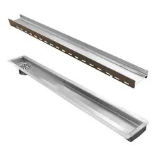 Ralo Linear 60x6cm Oculto Inox Saída Vertical Lateral Foto  mini 1