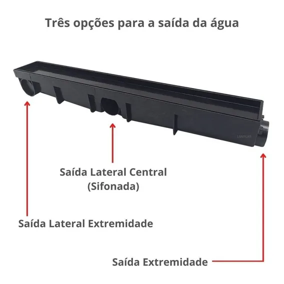 Ralo Linear 6x50 Oculto Banheiro Área Externa Saída Lateral Foto 1