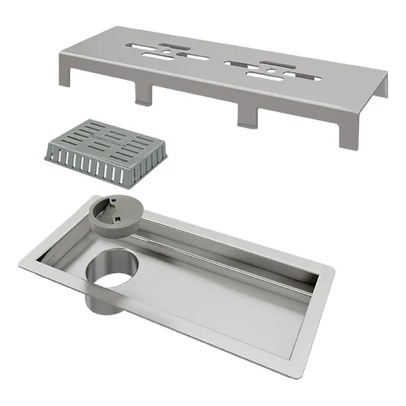 Ralo Linear Elleve Tiny 1802 25cm Com Tampa Vazada Foto 1