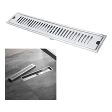 Ralo Linear Inox 40cm Banheiro Area Externa Anti Odor Grelha Foto  mini 1