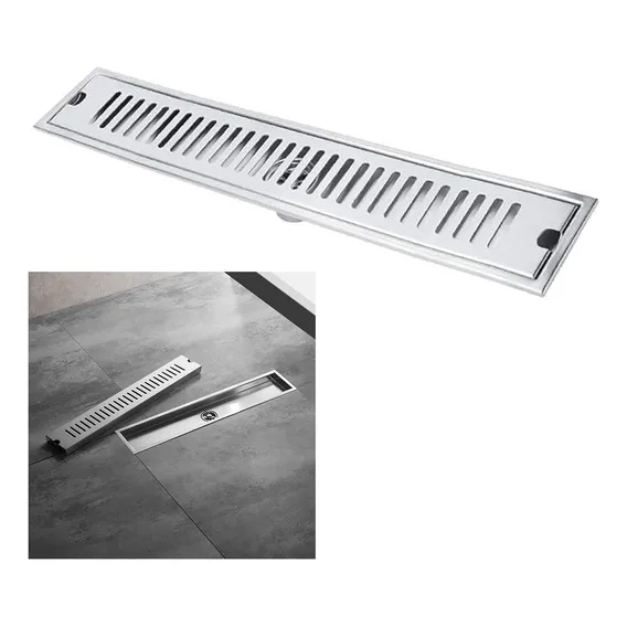 Ralo Linear Inox 40cm Banheiro Area Externa Anti Odor Grelha Foto 1