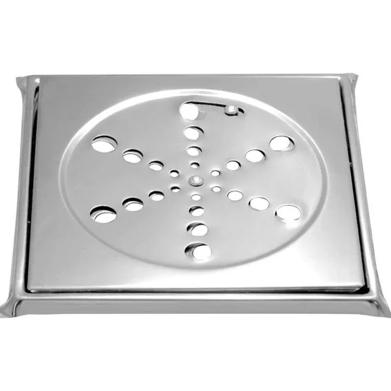 Ralo Tampa Grelha Quadrada 15cm Inox Rotativa Com Caixilho Foto 1