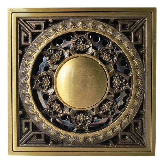 Ralo Vintage Bronze Quadrado Trabalhado 10x10 Foto 1